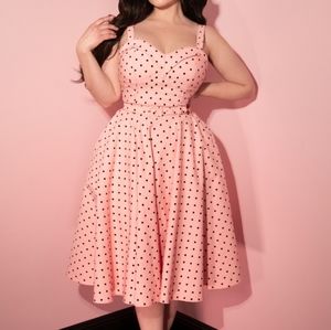 NWOT Maneater Swing Dress in Rose Pink Polka Dot